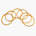 Orange Translucent Jelly Bangles Set Of Seven On A White Background