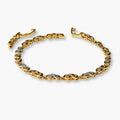 Gold-Tone Interlocking Crystal Link Bracelet For Girls And Women – Front View