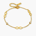 Gold-Tone Infinity Crystal Bracelet For Girls And Women 