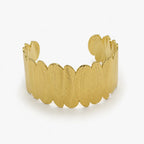 Gold-Tone Leaf Pattern Cuff Bracelet-04-156