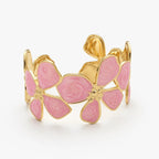 Pink Floral Cuff Bracelet-04-160