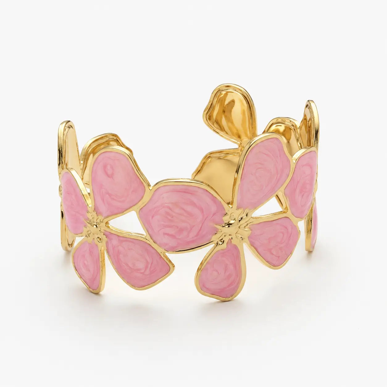 Pink Floral Cuff Bracelet-04-160