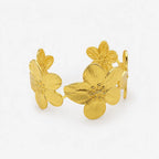 Gold-Tone Floral Cuff Bracelet-04-162