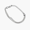 Silver-Tone Triple-Strand Chain Bracelet For Girls And Women – Front View

