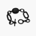Black Textured Chunky Link Bracelet For Girls And Women – Front View