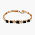 Rose-Gold-Tone Black Square Crystal Bracelet For Girls And Women – Front View