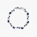 Silver-Tone Dark Blue Tulip Bracelet For Girls And Women – Front View