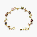 Gold-Tone Multicolor Tulip Bracelet For Girls And Women – Front View