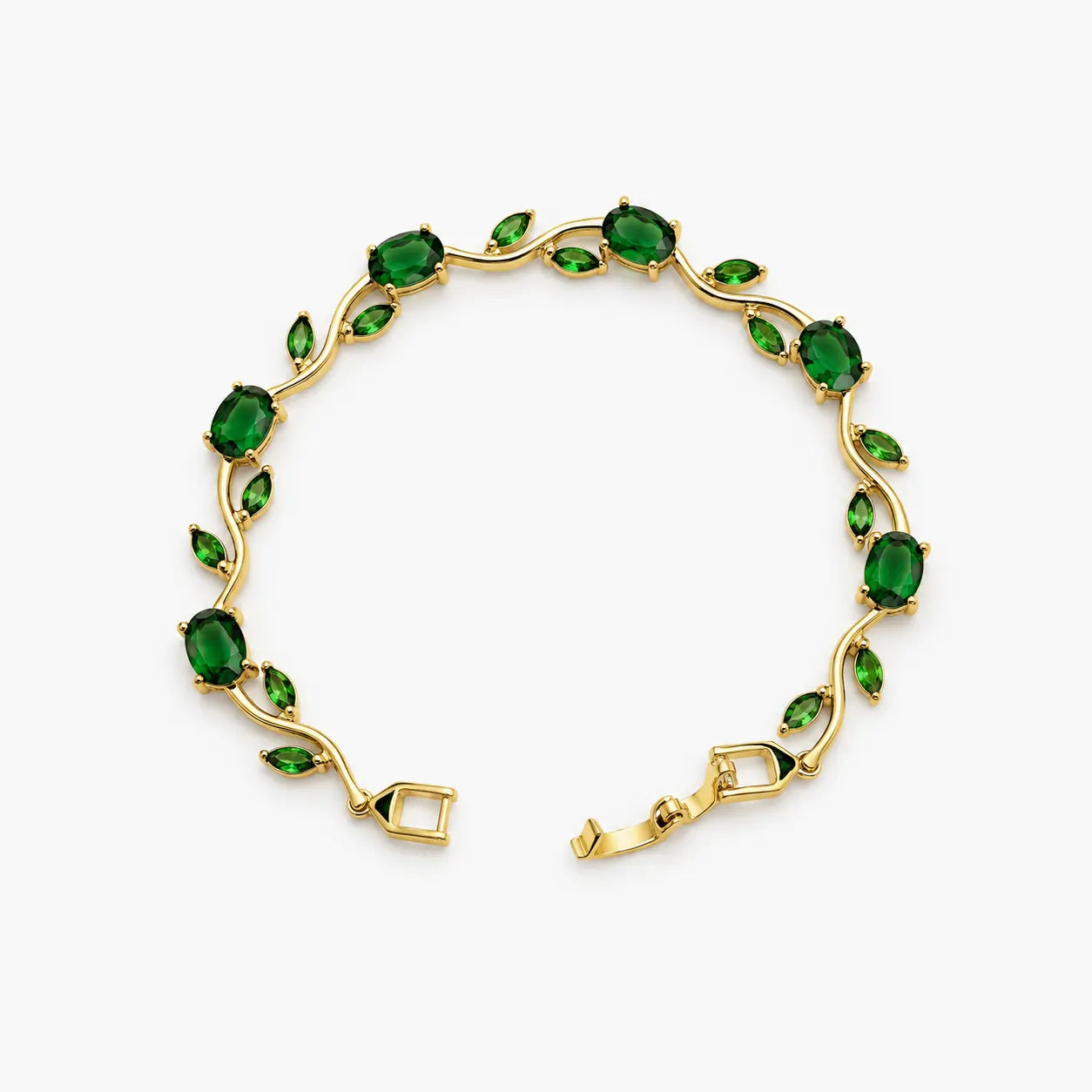 Green Crystal Tulip Bracelet For Girls And Women – Front View
