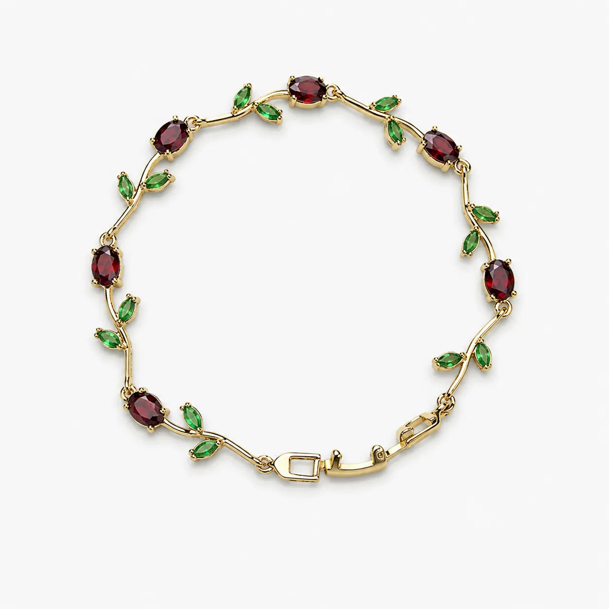 Maroon Leaf-Detail Tulip Bracelet For Girls And Women – Front View
