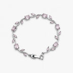 Soft Light Pink Crystal Tulip Bracelet For Girls And Women – Front View