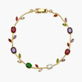 Gold-Tone Multicolor Tulip Bracelet For Girls And Women – Front View