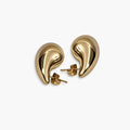 Gold-tone minimal heart-shaped stud earrings – front view