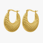 Gold-tone bubble texture hoop earrings – alternate view