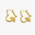Gold-tone floral open hoop earrings – front view
