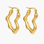 Gold-tone wavy hoop earrings – alternate view
