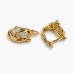 Gold-tone paisley clear-stone stud earrings – alternate view
