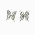 Silver-tone butterfly stud earrings – front view
