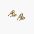 Gold-tone butterfly stud earrings – front view
