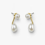 Gold-tone heart pearl-style drop earrings – alternate view
