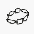 Black Metallic Geometric Link Bracelet For Girls And Women