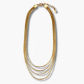 Gold-tone multi-layer snake chain necklace for women 