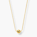 polished sphere pendant necklace on smooth gold-color snake chain