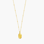 Gold-color floral open-frame rose pendant necklace