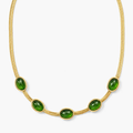 artificial green oval station necklace station detail close-up