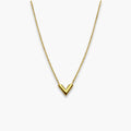 artificial minimal v pendant necklace front view