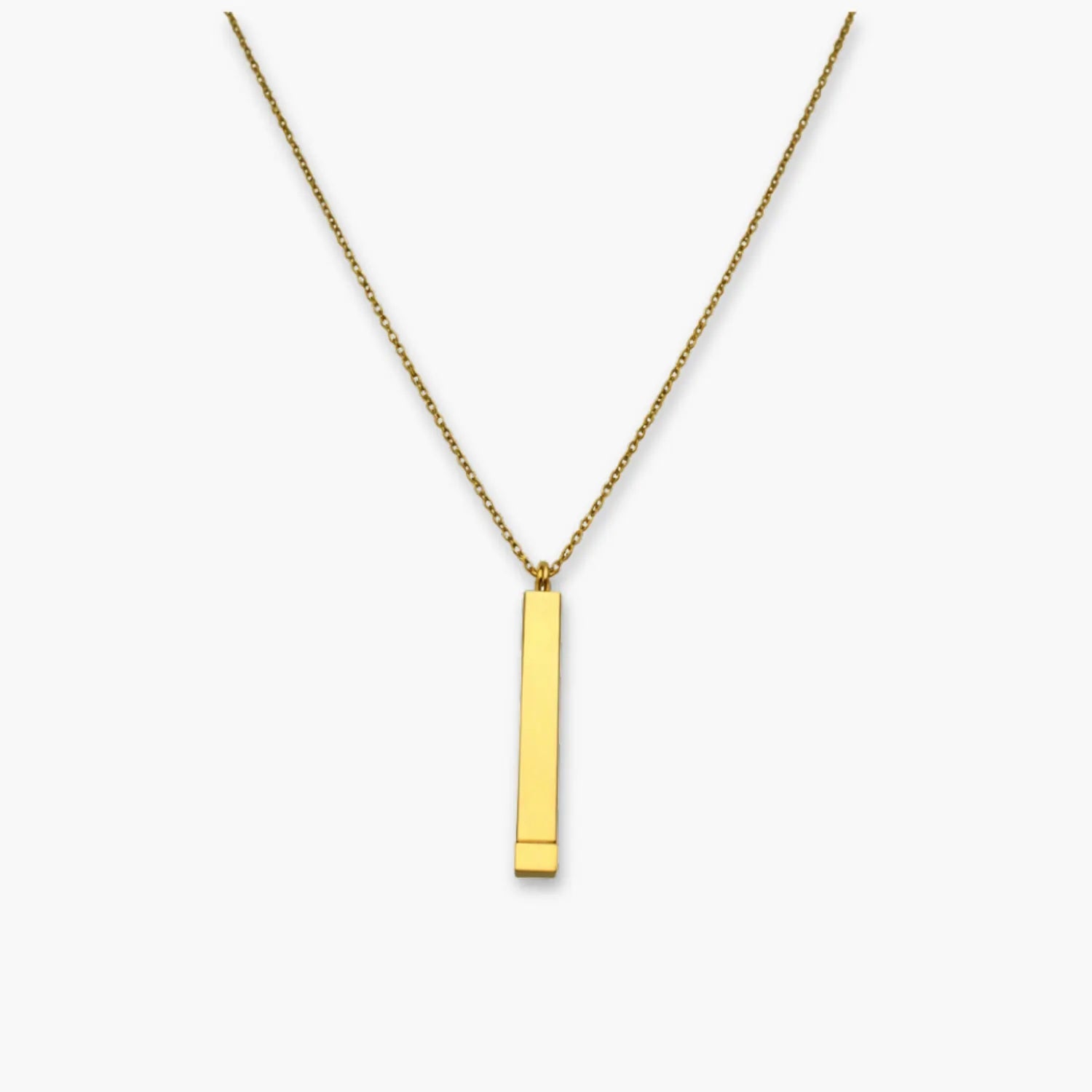 artificial vertical bar pendant necklace front view