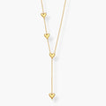 Gold-tone Y-shaped heart pendant necklace for women