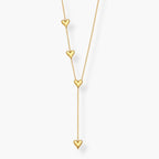 Gold-tone Y-shaped heart pendant necklace for women