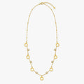 gold-color open-circle accent station necklace