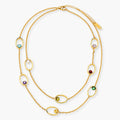 long gold-colour oval open-link station necklace