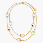 long gold-colour oval open-link station necklace