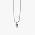 artificial rectangular crystal pendant necklace front view